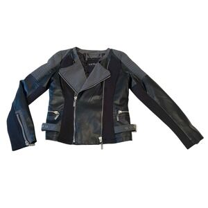 L'Atelier black Vegan leather quilted moto jacket, Small, Grunge, sexy, biker